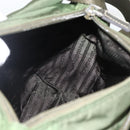 PRADA Shoulder Bag Nylon Khaki Silver Auth 173585-23