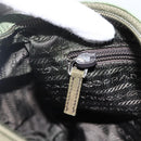 PRADA Shoulder Bag Nylon Khaki Silver Auth 173585-25