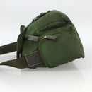 PRADA Shoulder Bag Nylon Khaki Silver Auth 173585-3