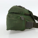 PRADA Shoulder Bag Nylon Khaki Silver Auth 173585-4