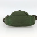 PRADA Shoulder Bag Nylon Khaki Silver Auth 173585-5