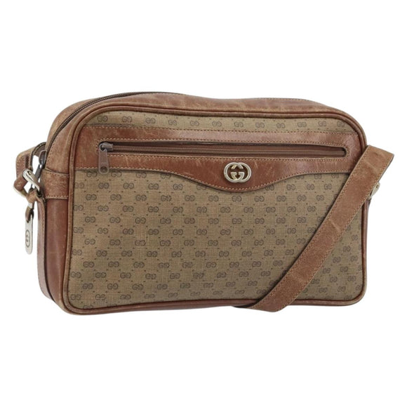 GUCCI Micro GG Supreme Shoulder Bag PVC Beige Gold 001 067 1281 Auth 173586