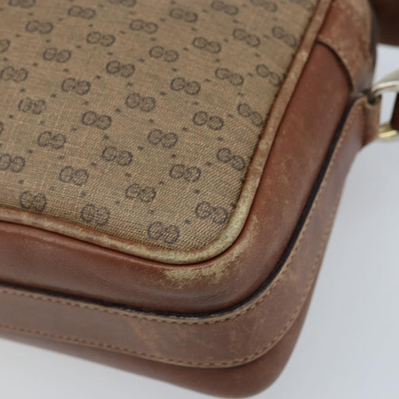 GUCCI Micro GG Supreme Shoulder Bag PVC Beige Gold 001 067 1281 Auth 173586