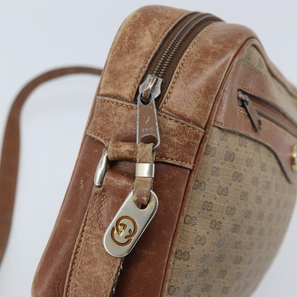 GUCCI Micro GG Supreme Shoulder Bag PVC Beige Gold 001 067 1281 Auth 173586