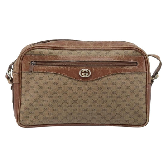 GUCCI Micro GG Supreme Shoulder Bag PVC Beige Gold 001 067 1281 Auth 173586