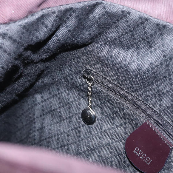 GUCCI Bamboo Hand Bag Canvas Purple Silver 000 3754 0508 Auth 173593