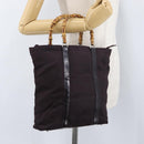 GUCCI Bamboo Hand Bag Canvas Purple Silver 000 3754 0508 Auth 173593-22