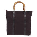 GUCCI Bamboo Hand Bag Canvas Purple Silver 000 3754 0508 Auth 173593-2