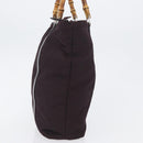 GUCCI Bamboo Hand Bag Canvas Purple Silver 000 3754 0508 Auth 173593-4