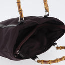 GUCCI Bamboo Hand Bag Canvas Purple Silver 000 3754 0508 Auth 173593-6
