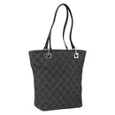 GUCCI GG Canvas Tote Bag Black Silver 31244 Auth 173595-1