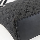 GUCCI GG Canvas Tote Bag Black Silver 31244 Auth 173595-11
