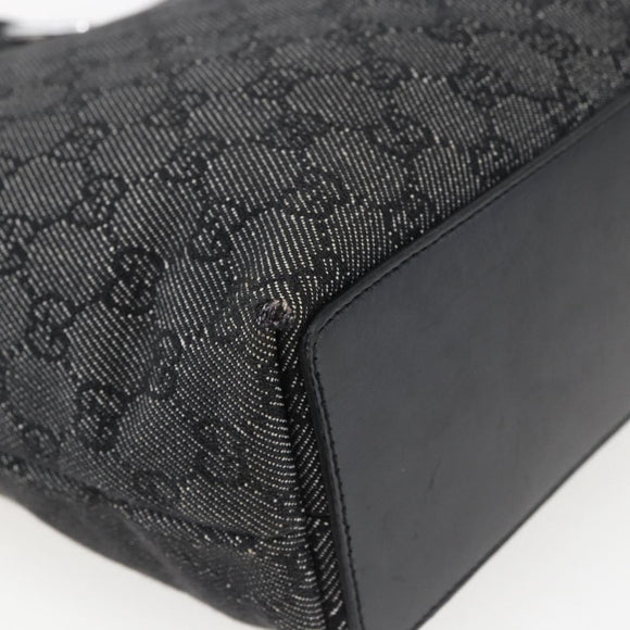 GUCCI GG Canvas Tote Bag Black Silver 31244 Auth 173595