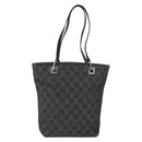 GUCCI GG Canvas Tote Bag Black Silver 31244 Auth 173595-2