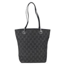 GUCCI GG Canvas Tote Bag Black Silver 31244 Auth 173595-3