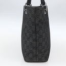 GUCCI GG Canvas Tote Bag Black Silver 31244 Auth 173595-4