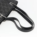 GUCCI GG Canvas Tote Bag Black Silver 31244 Auth 173595-7