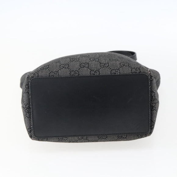 GUCCI GG Canvas Tote Bag Black Silver 31244 Auth 173595