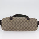 GUCCI GG Supreme Shoulder Bag PVC Leather Beige Silver 122373 Auth 173598-6