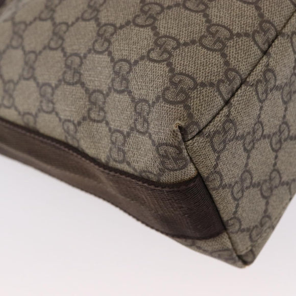 GUCCI GG Supreme Shoulder Bag PVC Leather Beige Silver 122373 Auth 173598