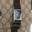 GUCCI GG Supreme Shoulder Bag PVC Leather Beige Silver 122373 Auth 173598-21
