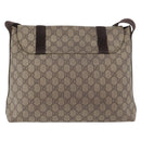 GUCCI GG Supreme Shoulder Bag PVC Leather Beige Silver 122373 Auth 173598-2