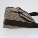 GUCCI GG Supreme Shoulder Bag PVC Leather Beige Silver 122373 Auth 173598-4