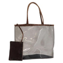 PRADA Tote Bag Velour Vinyl Brown Auth 173602-1