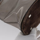 PRADA Tote Bag Velour Vinyl Brown Auth 173602-12