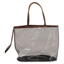 PRADA Tote Bag Velour Vinyl Brown Auth 173602-2