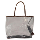 PRADA Tote Bag Velour Vinyl Brown Auth 173602-3