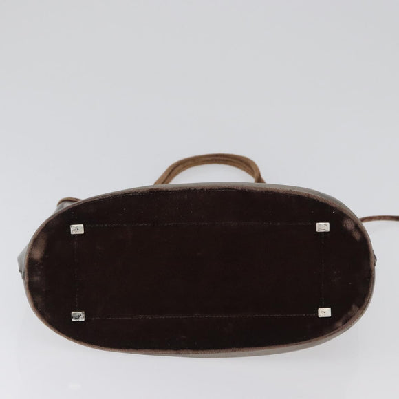 PRADA Tote Bag Velour Vinyl Brown Auth 173602