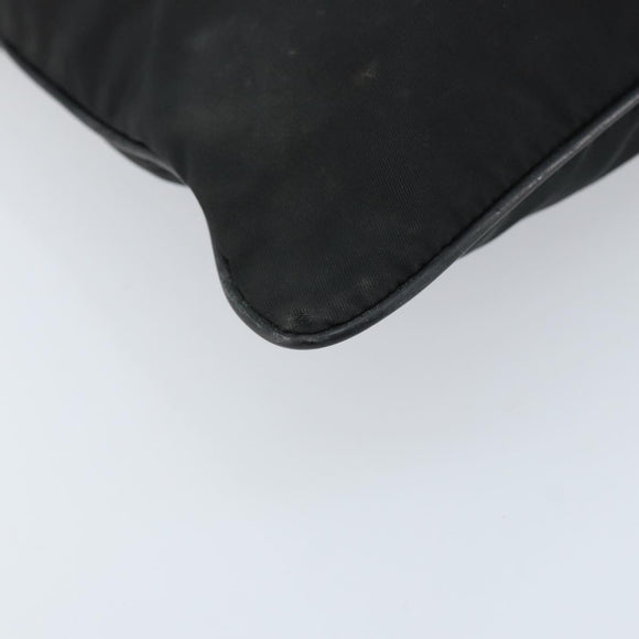 PRADA Shoulder Bag Nylon Black Silver Auth 173604