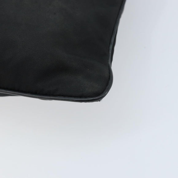 PRADA Shoulder Bag Nylon Black Silver Auth 173604