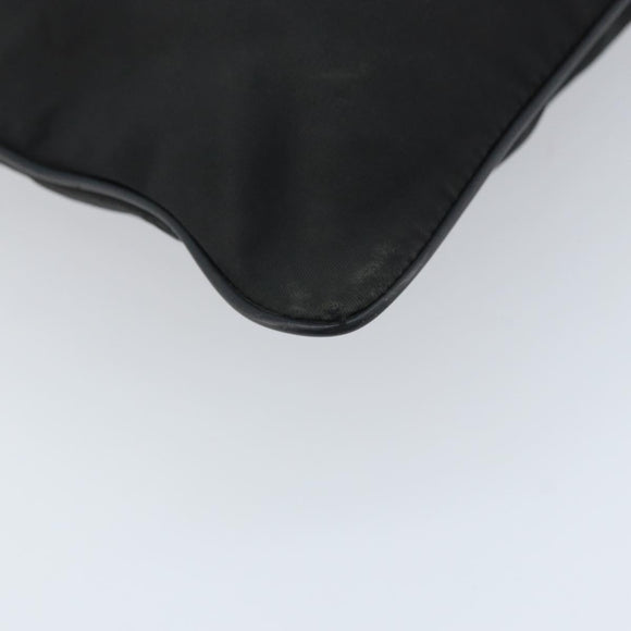 PRADA Shoulder Bag Nylon Black Silver Auth 173604