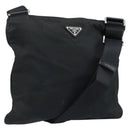 PRADA Shoulder Bag Nylon Black Silver Auth 173604-1