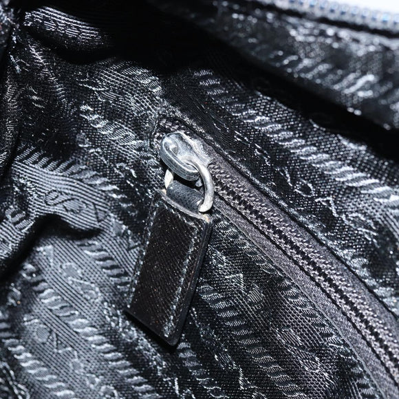 PRADA Shoulder Bag Nylon Black Silver Auth 173604