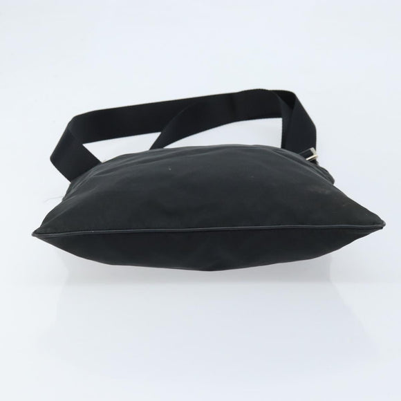 PRADA Shoulder Bag Nylon Black Silver Auth 173604