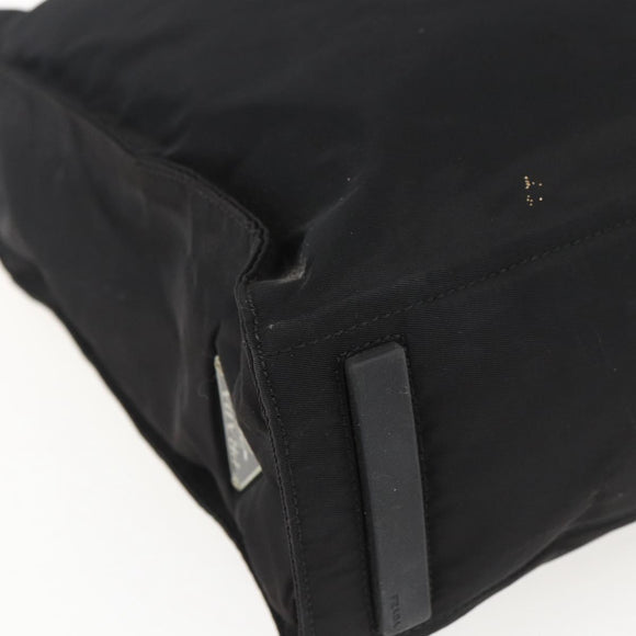 PRADA Tragetasche Nylon Leder Schwarz Auth 173605