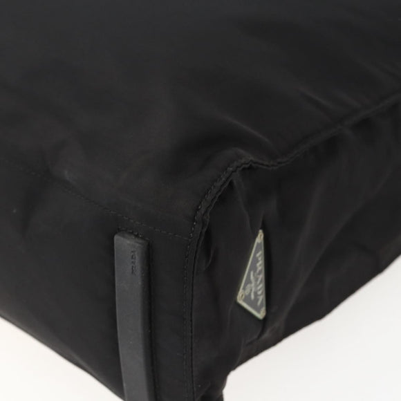 PRADA Tragetasche Nylon Leder Schwarz Auth 173605