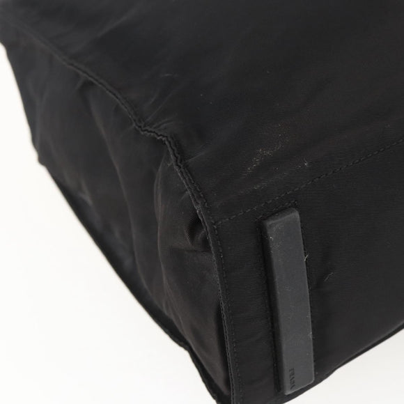 PRADA Tragetasche Nylon Leder Schwarz Auth 173605