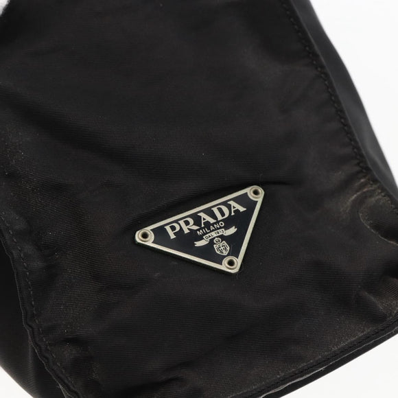 PRADA Tragetasche Nylon Leder Schwarz Auth 173605