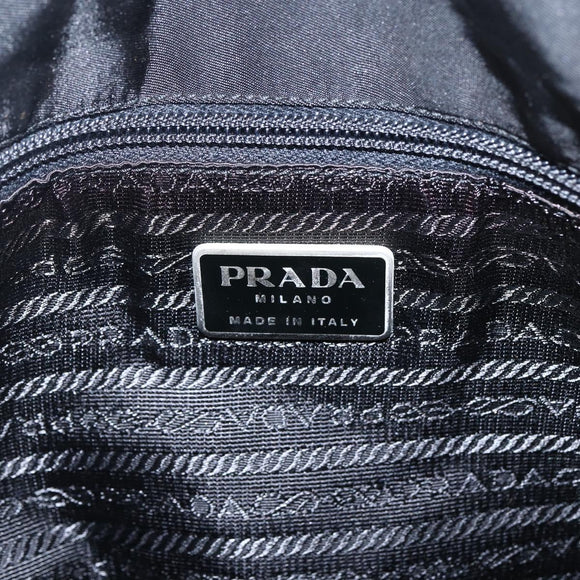 PRADA Tragetasche Nylon Leder Schwarz Auth 173605