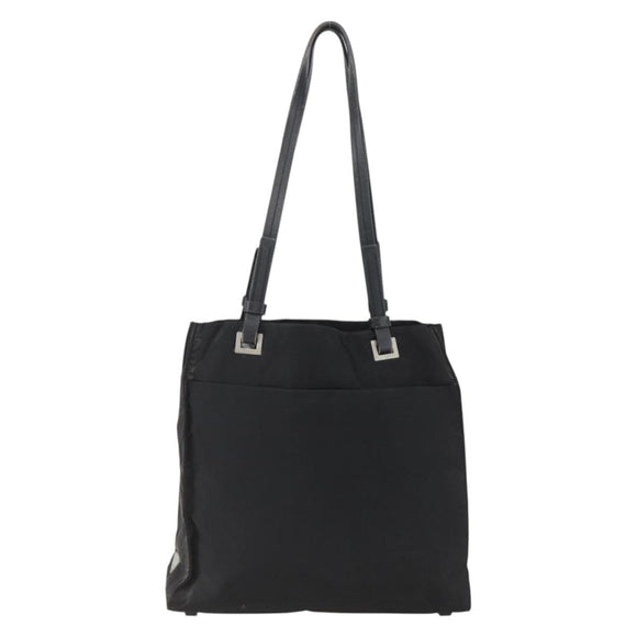 PRADA Tragetasche Nylon Leder Schwarz Auth 173605