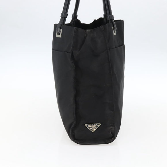 PRADA Tragetasche Nylon Leder Schwarz Auth 173605