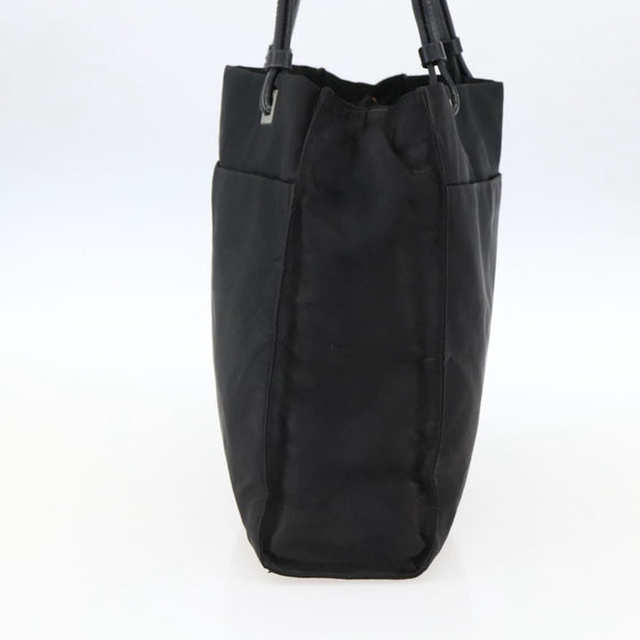PRADA Tragetasche Nylon Leder Schwarz Auth 173605
