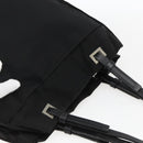 PRADA Tragetasche Nylon Leder Schwarz Auth 173605-6