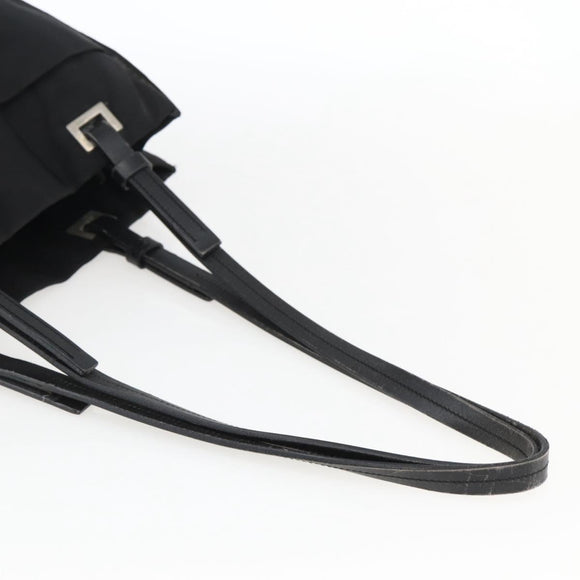 PRADA Tragetasche Nylon Leder Schwarz Auth 173605