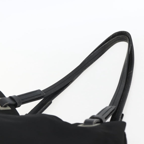 PRADA Tragetasche Nylon Leder Schwarz Auth 173605
