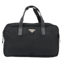 PRADA Handtas Nylon Zwart Zilver Auth 173607-13